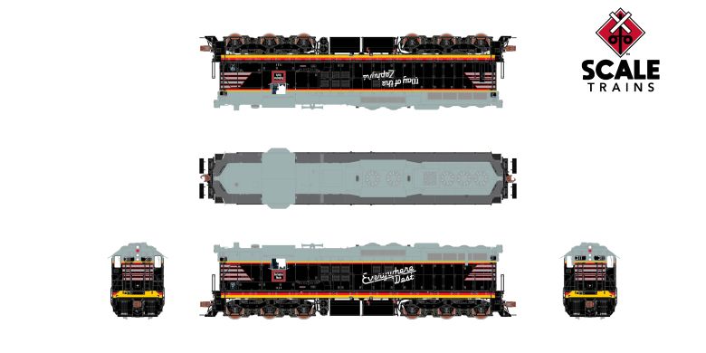 Scaletrains SXT41144 EMD SD7, CB&Q Chicago Burlington & Quincy/Blackbird/As Delivered #311 - ESU v5.0 DCC & Sound HO Scale