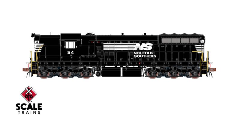 Scaletrains SXT41184 EMD SD9M, NS Norfolk Southern/Thoroughbred/Ditch Lights #54 - ESU v5.0 DCC & Sound HO Scale