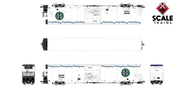 Scaletrains SXT41384 Trinity 82' 7883 Mechanical Reefer, BNSF/As Delivered/Roofline Icicles/Carrier #793242 HO Scale