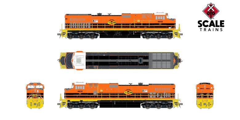 Scaletrains SXT41525 GE DASH 9-44CW, Alabama & Gulf Coast #4412 - ESU v5.0 DCC & Sound HO Scale