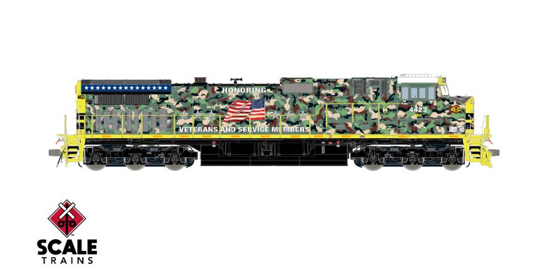 Scaletrains SXT41527 GE DASH 9-44CW, Alabama & Gulf Coast/Honoring Veterans #4423 - ESU v5.0 DCC & Sound HO Scale