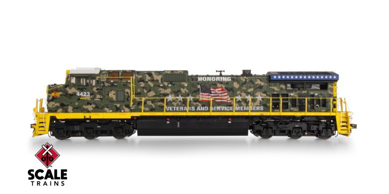Scaletrains SXT41527 GE DASH 9-44CW, Alabama & Gulf Coast/Honoring Veterans #4423 - ESU v5.0 DCC & Sound HO Scale