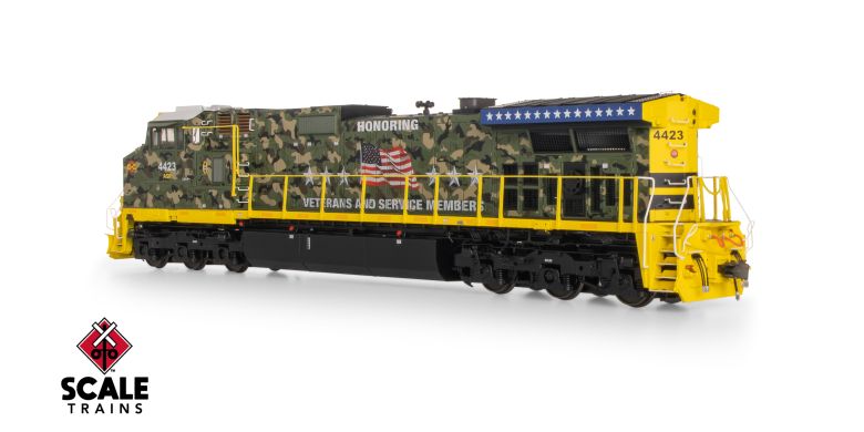 Scaletrains SXT41527 GE DASH 9-44CW, Alabama & Gulf Coast/Honoring Veterans #4423 - ESU v5.0 DCC & Sound HO Scale