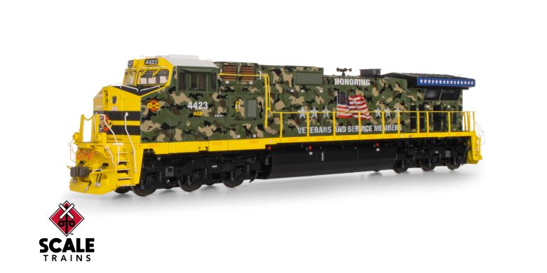 Scaletrains SXT41527 GE DASH 9-44CW, Alabama & Gulf Coast/Honoring Veterans #4423 - ESU v5.0 DCC & Sound HO Scale