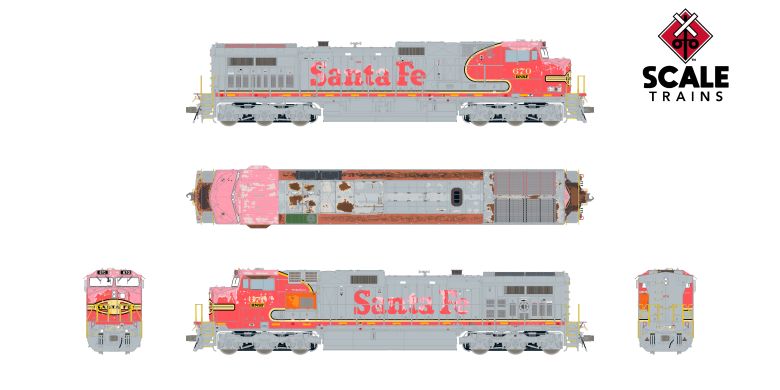 Scaletrains SXT41543 GE DASH 9-44CW, BNSF/ex-Santa Fe Warbonnet Patch #670 - ESU v5.0 DCC & Sound HO Scale