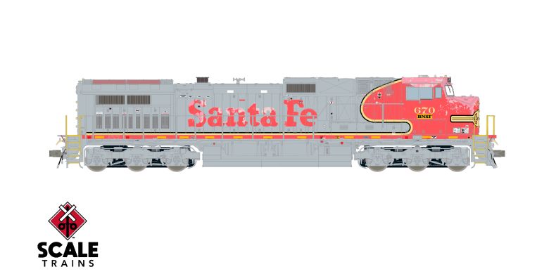 Scaletrains SXT41543 GE DASH 9-44CW, BNSF/ex-Santa Fe Warbonnet Patch #670 - ESU v5.0 DCC & Sound HO Scale