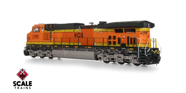 Scaletrains SXT41565 GE DASH 9-44CW, Kansas City Southern/ex-BNSF Heritage II Patched/Exhaust Burn Marks #4455 - ESU v5.0 DCC & Sound HO Scale