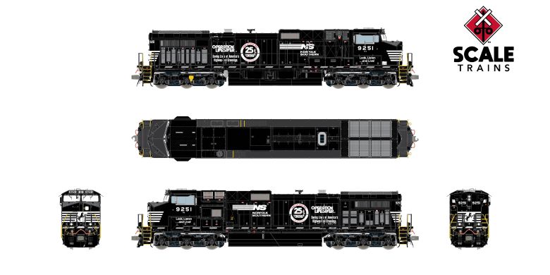 Scaletrains SXT41567 GE DASH 9-44CW, Norfolk Southern/Operation Lifesaver #9251 - ESU v5.0 DCC & Sound HO Scale