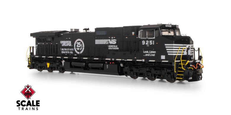Scaletrains SXT41567 GE DASH 9-44CW, Norfolk Southern/Operation Lifesaver #9251 - ESU v5.0 DCC & Sound HO Scale
