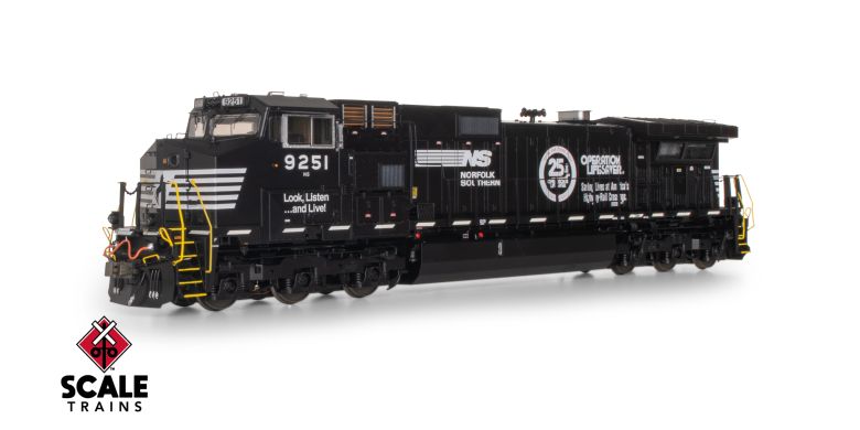 Scaletrains SXT41567 GE DASH 9-44CW, Norfolk Southern/Operation Lifesaver #9251 - ESU v5.0 DCC & Sound HO Scale
