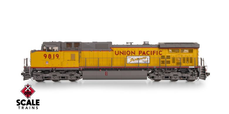 Scaletrains SXT41589 GE DASH 9-44CW, Union Pacific/Winged Nose Logo/"The Future Network" Side Logos/Red Sill Stripe #9819 - ESU v5.0 DCC & Sound HO Scale