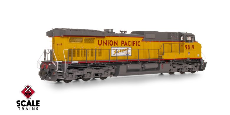 Scaletrains SXT41589 GE DASH 9-44CW, Union Pacific/Winged Nose Logo/"The Future Network" Side Logos/Red Sill Stripe #9819 - ESU v5.0 DCC & Sound HO Scale