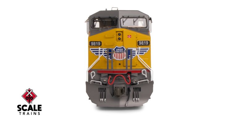 Scaletrains SXT41589 GE DASH 9-44CW, Union Pacific/Winged Nose Logo/"The Future Network" Side Logos/Red Sill Stripe #9819 - ESU v5.0 DCC & Sound HO Scale