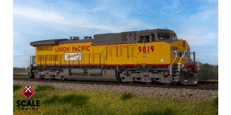 Scaletrains SXT41589 GE DASH 9-44CW, Union Pacific/Winged Nose Logo/"The Future Network" Side Logos/Red Sill Stripe #9819 - ESU v5.0 DCC & Sound HO Scale
