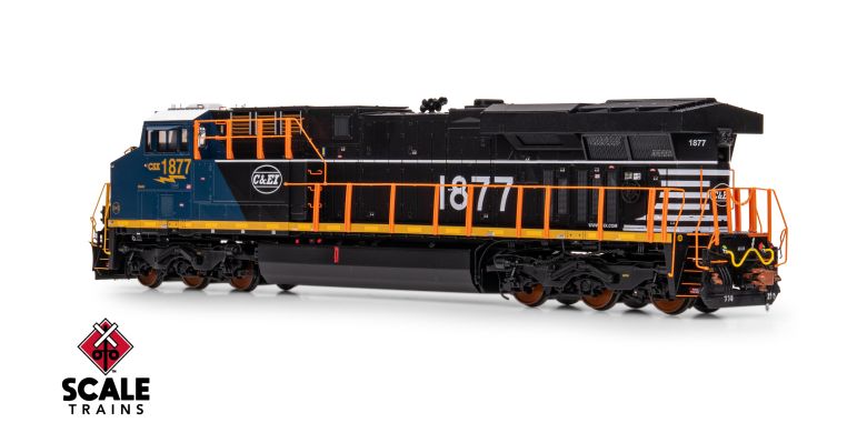 ScaleTrains SXT41617 Rivet Counter HO Scale GE ES44AH, CSX/Heritage/Chicago & Eastern Illinois/C&EI #1877 DCC & Sound HO Scale
