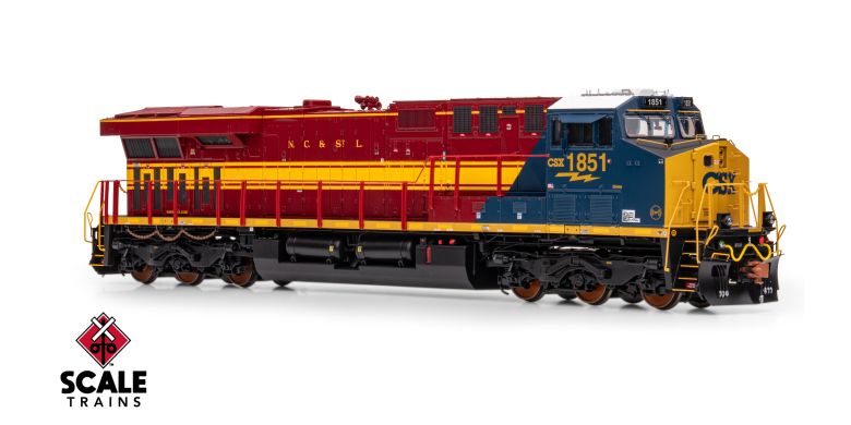 ScaleTrains SXT41621 Rivet Counter HO Scale GE ES44AH, CSX/Heritage/Nashville, Chattanooga & St Louis/NC&StL #1851 DCC & Sound HO Scale
