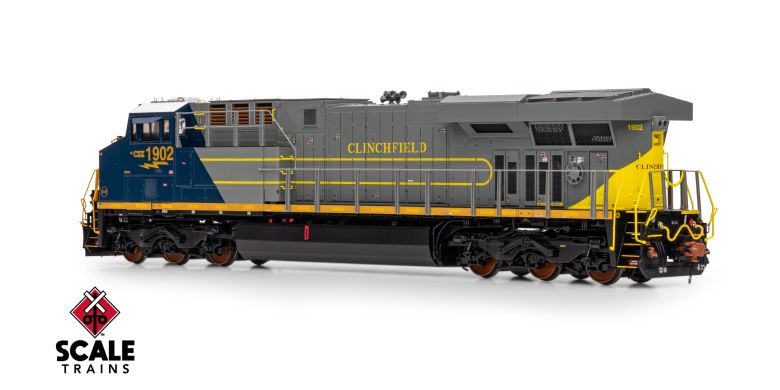 ScaleTrains SXT41623 Rivet Counter HO Scale GE ES44AH, CSX/Heritage/Clinchfield/CRR #1902 DCC & Sound HO Scale