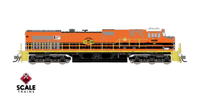Scaletrains SXT41675 Rivet Counter GE DASH 9-44CW, Alabama & Gulf Coast/Black Replacement HVAC #4406 - DCC & Sound N Scale