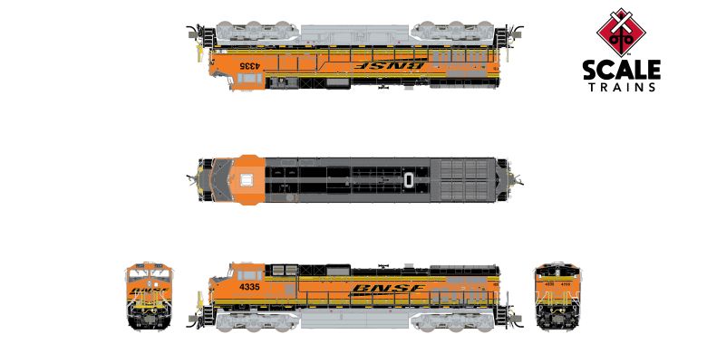 Scaletrains SXT41695 Rivet Counter GE DASH 9-44CW, BNSF/Heritage III #4490 - DCC & Sound N Scale