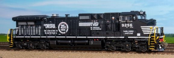 Scaletrains SXT41719 Rivet Counter GE DASH 9-44CW, Norfolk Southern/Operation Lifesaver/Solid Sill Stripe #9256 - DCC & Sound N Scale