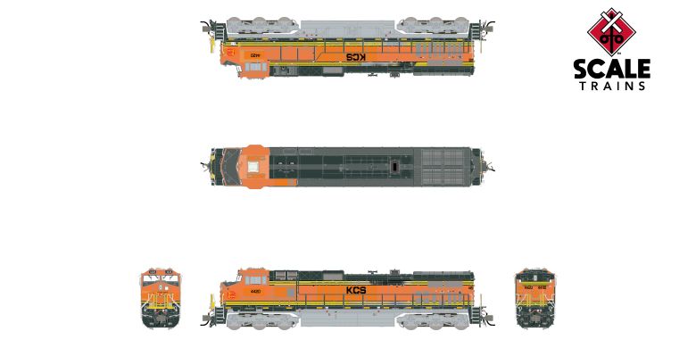 Scaletrains SXT41721 Rivet Counter GE DASH 9-44CW, Kansas City Southern/ex-BNSF Heritage II Patched/Exhaust Burn Marks #4420 - DCC & Sound N Scale