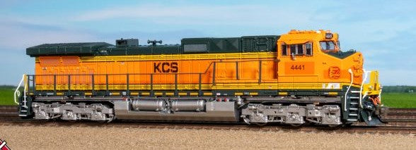 Scaletrains SXT41725 Rivet Counter GE DASH 9-44CW, Kansas City Southern/ex-BNSF Heritage II Patched/Faded Yellow Replacement HVAC #4441 - DCC & Sound N Scale