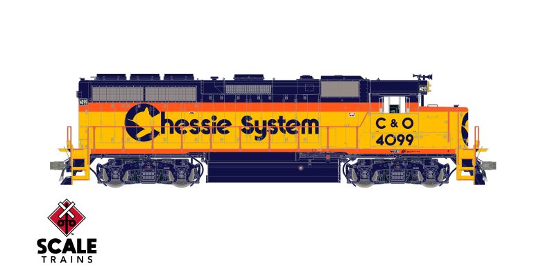 Scaletrains SXT41907 EMD GP40 GP40 Phase III, Chessie System/C&O #4099 - ESU v5.0 DCC & Sound HO Scale