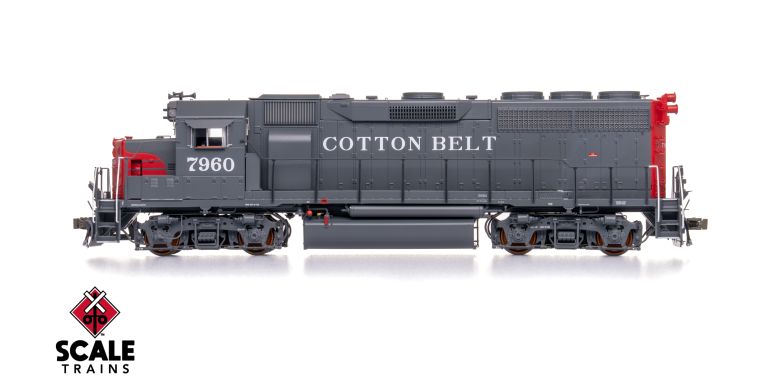 Scaletrains SXT41913 EMD GP40 Phase Ia3, Cotton Belt/Bloody Nose/As Rebuilt #7962 - ESU v5.0 DCC & Sound HO Scale