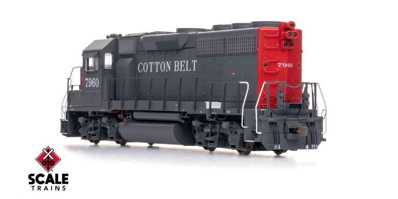 Scaletrains SXT41913 EMD GP40 Phase Ia3, Cotton Belt/Bloody Nose/As Rebuilt #7962 - ESU v5.0 DCC & Sound HO Scale