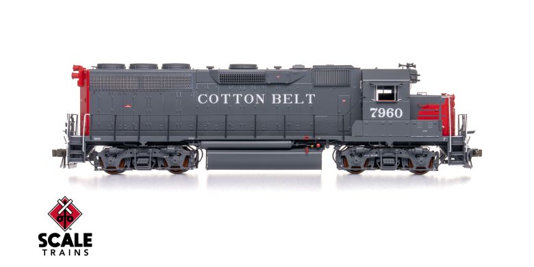 Scaletrains SXT41913 EMD GP40 Phase Ia3, Cotton Belt/Bloody Nose/As Rebuilt #7962 - ESU v5.0 DCC & Sound HO Scale
