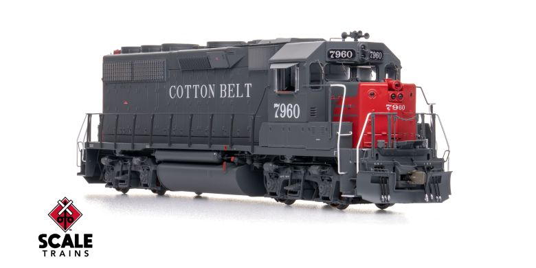 Scaletrains SXT41913 EMD GP40 Phase Ia3, Cotton Belt/Bloody Nose/As Rebuilt #7962 - ESU v5.0 DCC & Sound HO Scale
