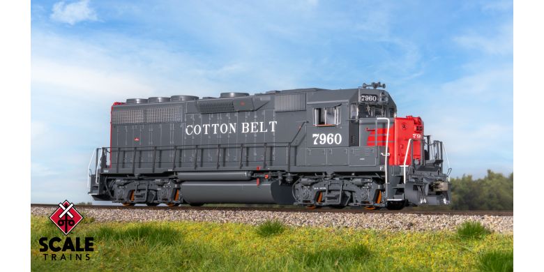 Scaletrains SXT41913 EMD GP40 Phase Ia3, Cotton Belt/Bloody Nose/As Rebuilt #7962 - ESU v5.0 DCC & Sound HO Scale
