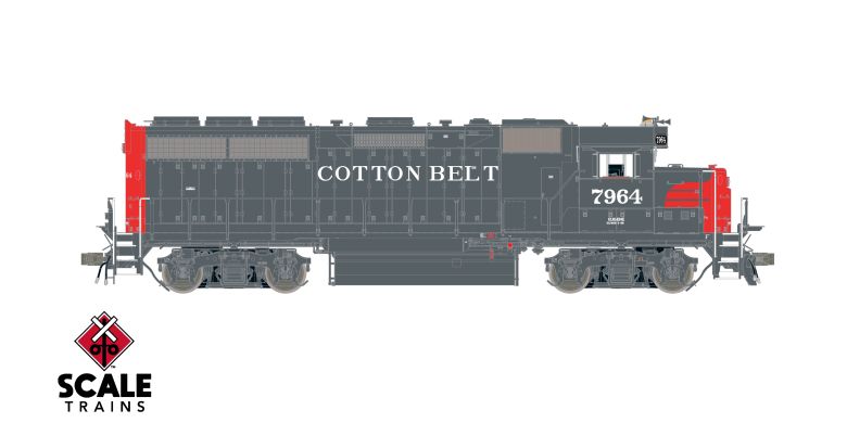 Scaletrains SXT41917 EMD GP40 Phase Ia3, Cotton Belt/Bloody Nose/Lobotomized/Stratolite Beacon #7964 - ESU v5.0 DCC & Sound HO Scale