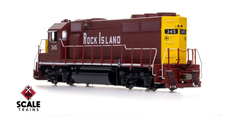 Scaletrains SXT41933 EMD GP40 Phase Ia3, Rock Island/Maroon & Yellow/Faded Nose Logo #345 - ESU v5.0 DCC & Sound HO Scale