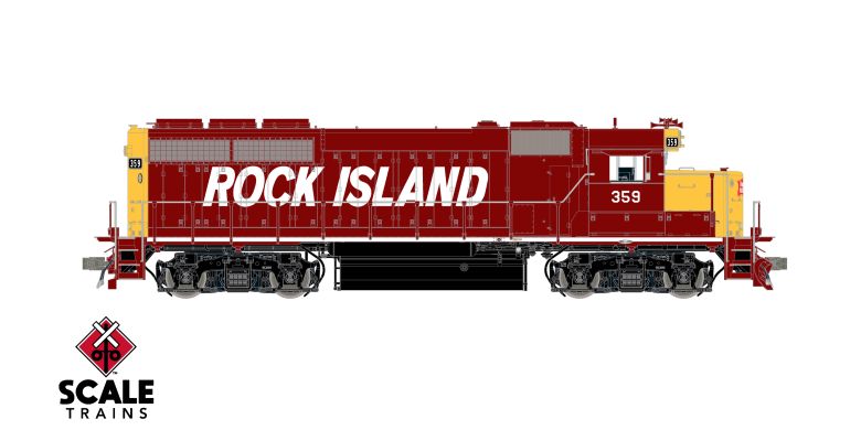 Scaletrains SXT41939 EMD GP40 Phase Ia3, Rock Island/Maroon & Yellow/Mismatched Long Hood Lettering #359 - ESU v5.0 DCC & Sound HO Scale