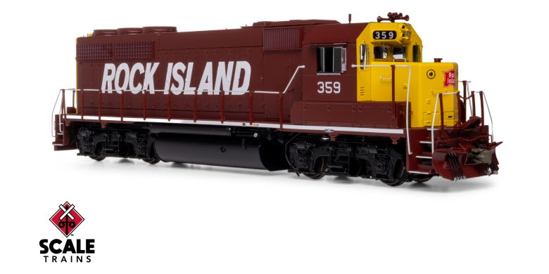 Scaletrains SXT41939 EMD GP40 Phase Ia3, Rock Island/Maroon & Yellow/Mismatched Long Hood Lettering #359 - ESU v5.0 DCC & Sound HO Scale