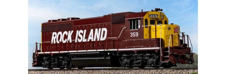 Scaletrains SXT41939 EMD GP40 Phase Ia3, Rock Island/Maroon & Yellow/Mismatched Long Hood Lettering #359 - ESU v5.0 DCC & Sound HO Scale