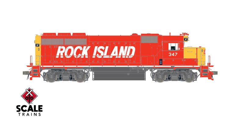 Scaletrains SXT41943 EMD GP40 Phase Ia3, Rock Island/Red & Yellow #353 - ESU v5.0 DCC & Sound HO Scale