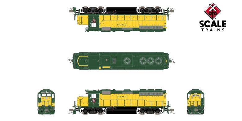 Scaletrains SXT41949 EMD GP40 Phase Ia, Chicago & NorthWestern/OY Scheme/Employee Owned #5505 - DCC & Sound N Scale