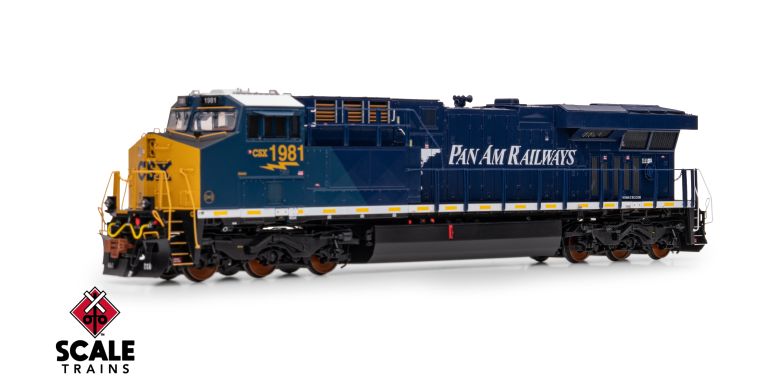 ScaleTrains SXT42065 Rivet Counter HO Scale GE ES44AH, CSX/Heritage/Pan Am/PAR #1981 DCC & Sound HO Scale