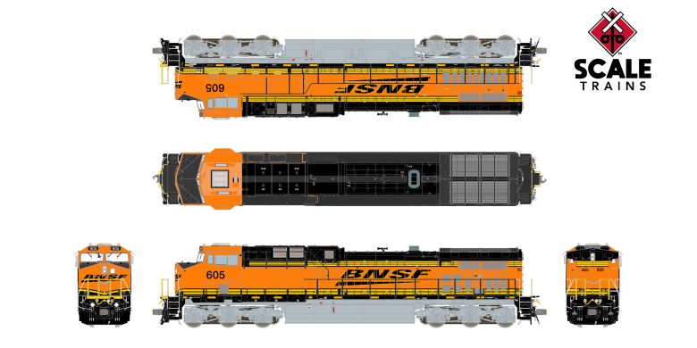ScaleTrains SXT42238 Rivet Counter AC44C4M, BNSF/Heritage III/PTC #601 DCC & Sound HO Scale