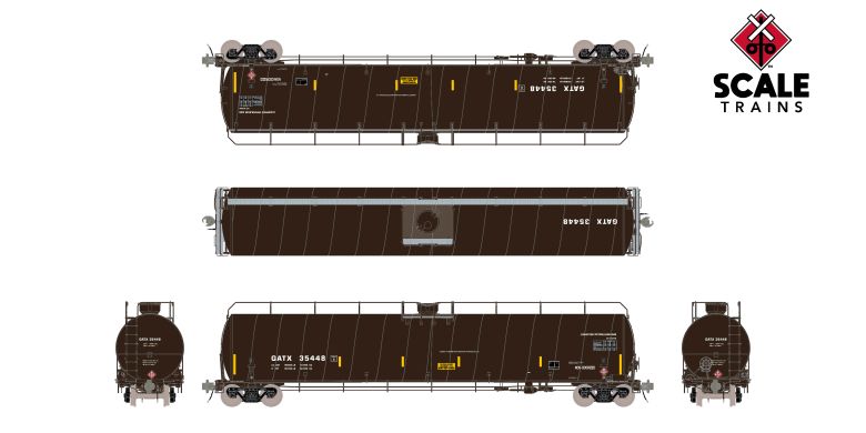 Scaletrains SXT42413 ARI 33K Gallon Spiral Jacketed Tank Car, General American Transportation/LPG/Early/GATX #35486 HO Scale