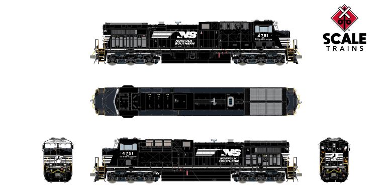 ScaleTrains SXT42474 Rivet Counter Wabtec AC44C6M, Norfolk Southern/Horsehead/Sinewave #4749 DCC & Sound HO Scale