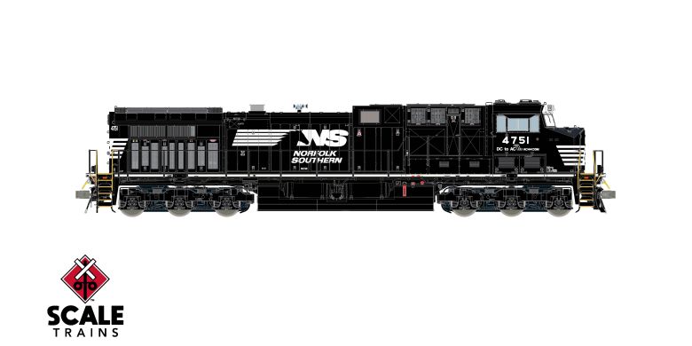 ScaleTrains SXT42474 Rivet Counter Wabtec AC44C6M, Norfolk Southern/Horsehead/Sinewave #4749 DCC & Sound HO Scale