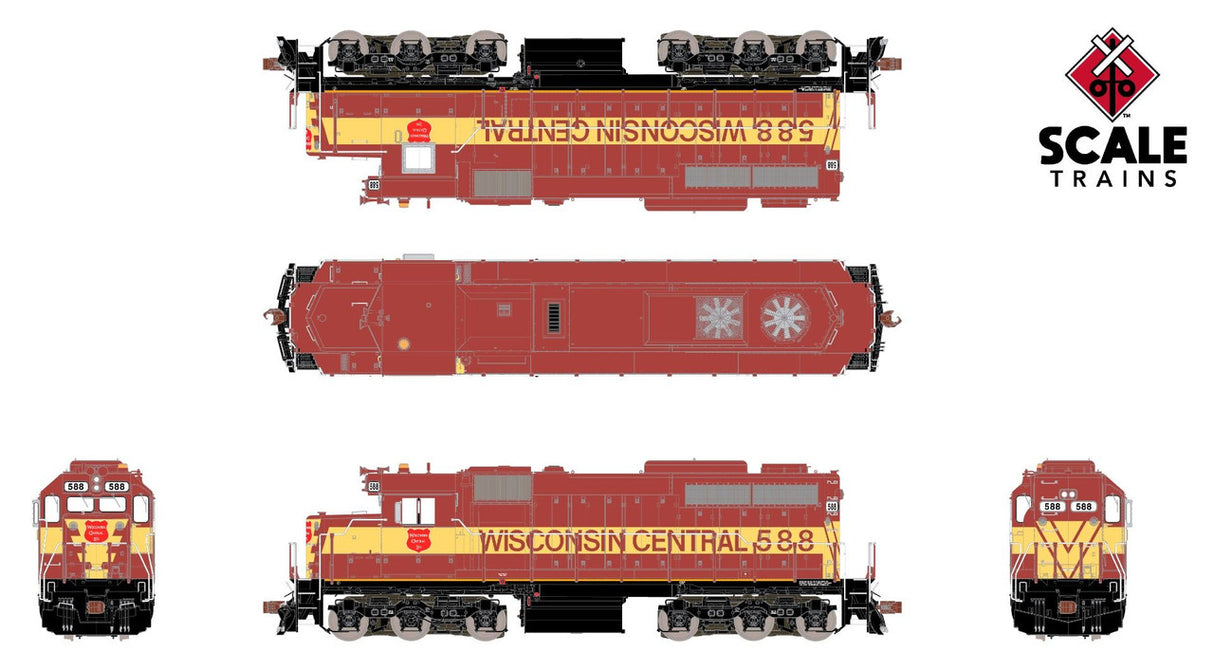 ScaleTrains SXT70077 EMD SDL39 WC Wisconsin Central #588 ESU LokSound DCC & Sound MUSEUM QUALITY HO Scale