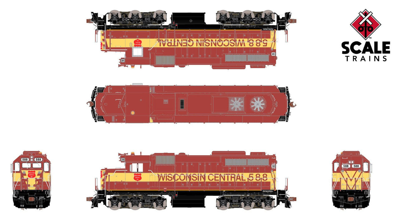 ScaleTrains SXT70077 EMD SDL39 WC Wisconsin Central #588 ESU LokSound DCC & Sound MUSEUM QUALITY HO Scale
