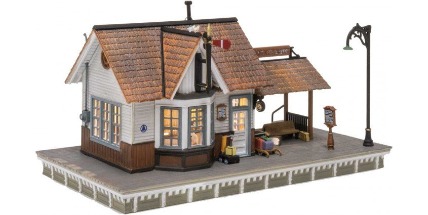 Woodland Scenics 4942 The Depot - Built-&-Ready Landmark Structures(R) -- Assembled with Interior Light - 3-9/16 x 2"  9 x 5.1cm N Scale