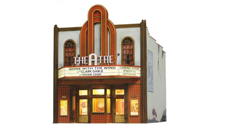 Woodland Scenics 5054 Theatre w/Lights - Built & Ready Landmark Structures(R) -- Assembled - 4-5/32 x 5-1/8 x 5-1/8" 10.5 x 13 x 13.2 cm HO Scale