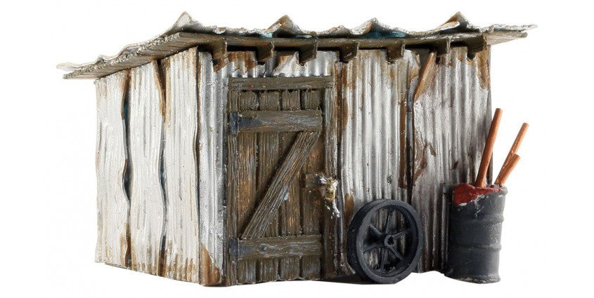 Woodland Scenics 5856 Tin Shack - Built-&-Ready(R) Landmark Structures(R) -- Assembled - 2-5/8 x 2-1/8 x 2-1/8"  6.7 x 5.4 x 5.4cm O Scale