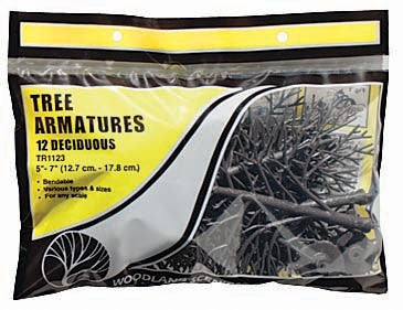 Woodland Scenics 1123 Tree Armatures - Deciduous -- 5 to 7" 12.7 to 17.8cm pkg(12) A Scale
